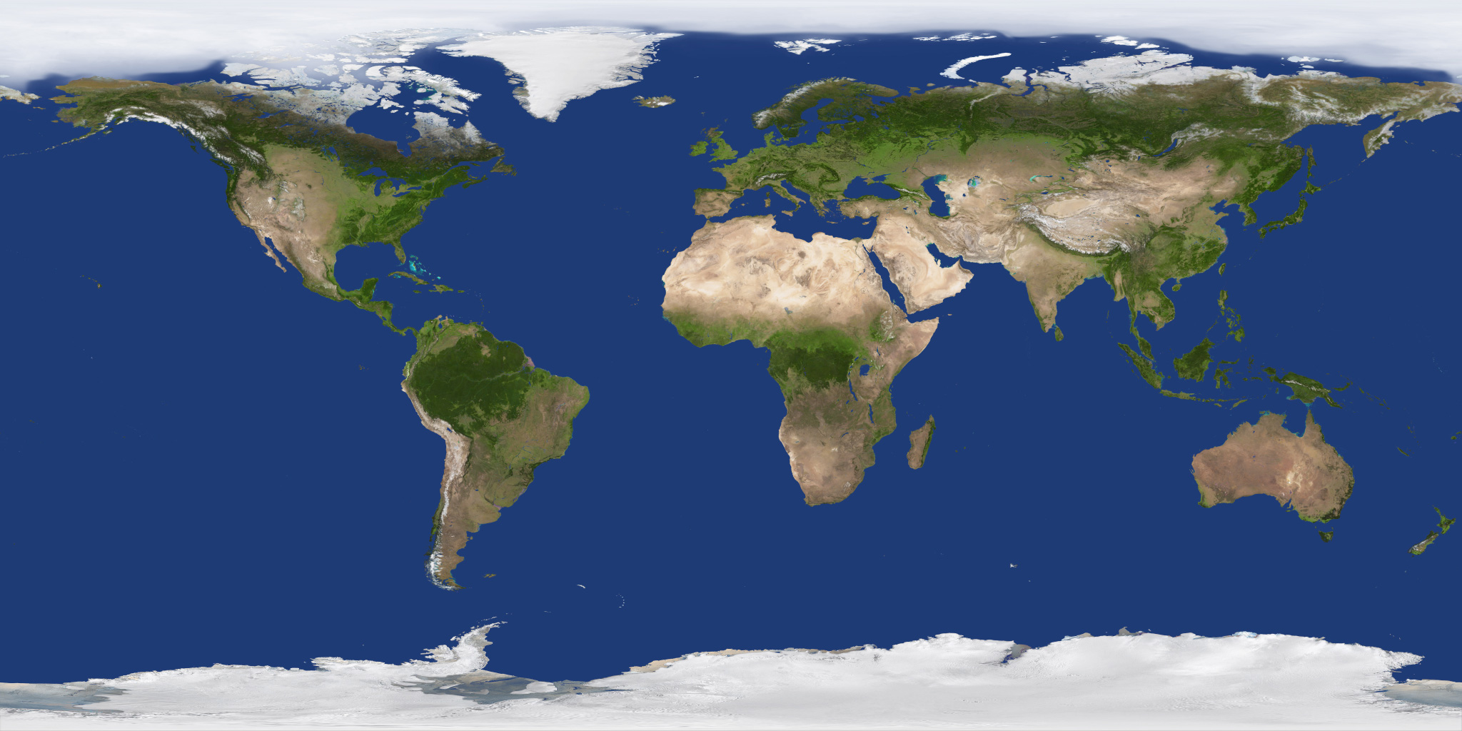 La Terra con oceani e continenti ricostruita dalle immagini NASA