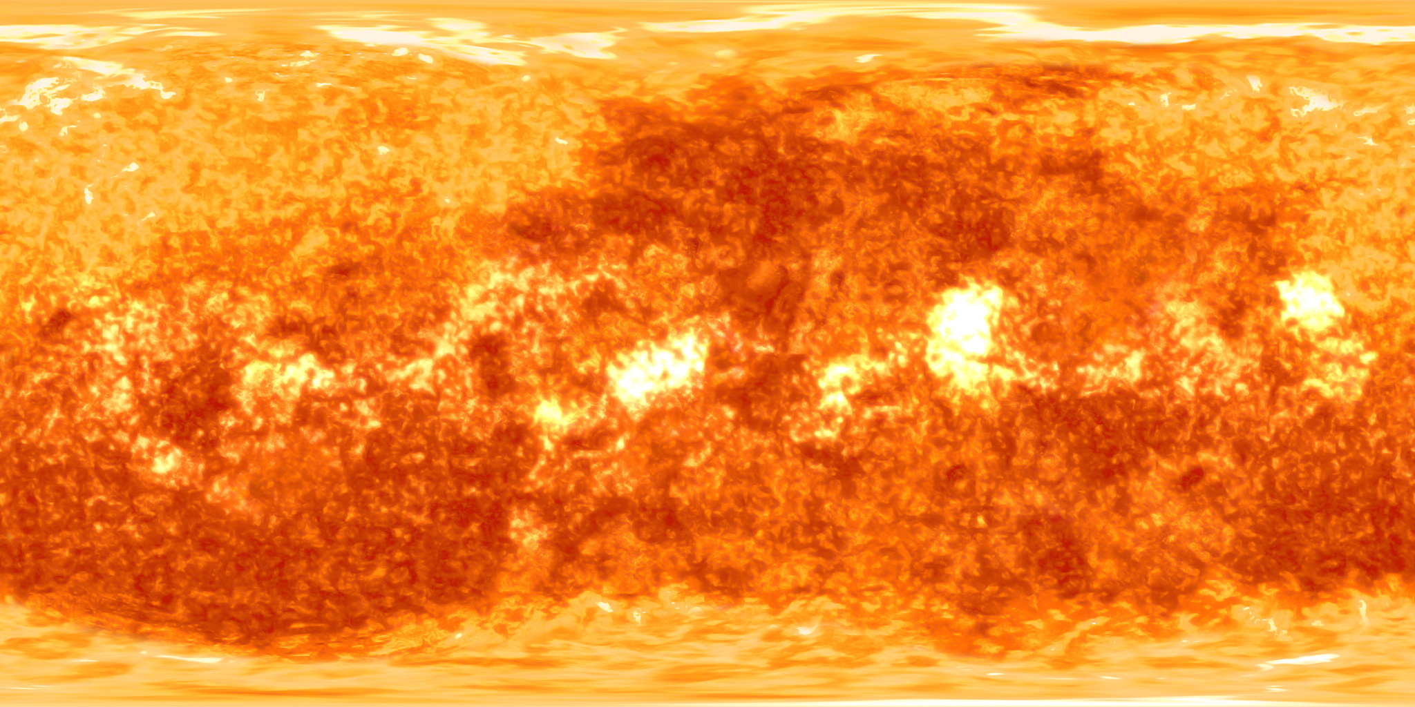 La superficie incandescente del Sole, con le regioni attive più brillanti
